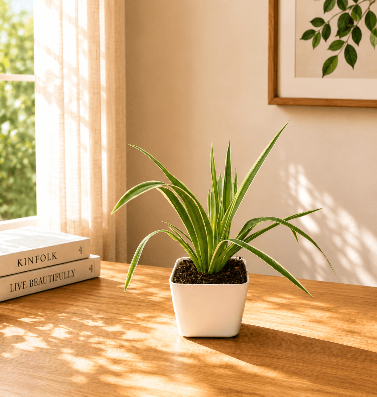 Spider Plant in a white pot
